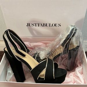 Just Fab Black and Gold heels